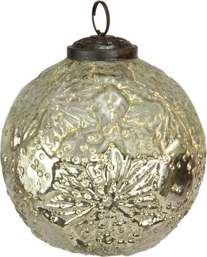 [23225W99] Kugel 9,5 cm Glas silber gefrostet