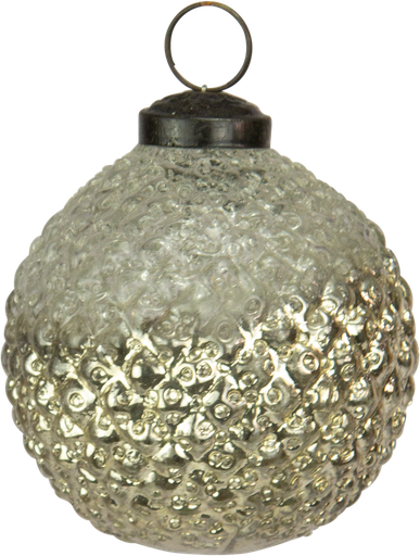 [23226W99] Kugel 7,5 cm Glas silber gefrostet