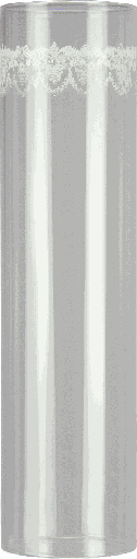 [23232A00] COVER Windlichtglas Höhe 30 cm Glas klar mit Dekor weiß